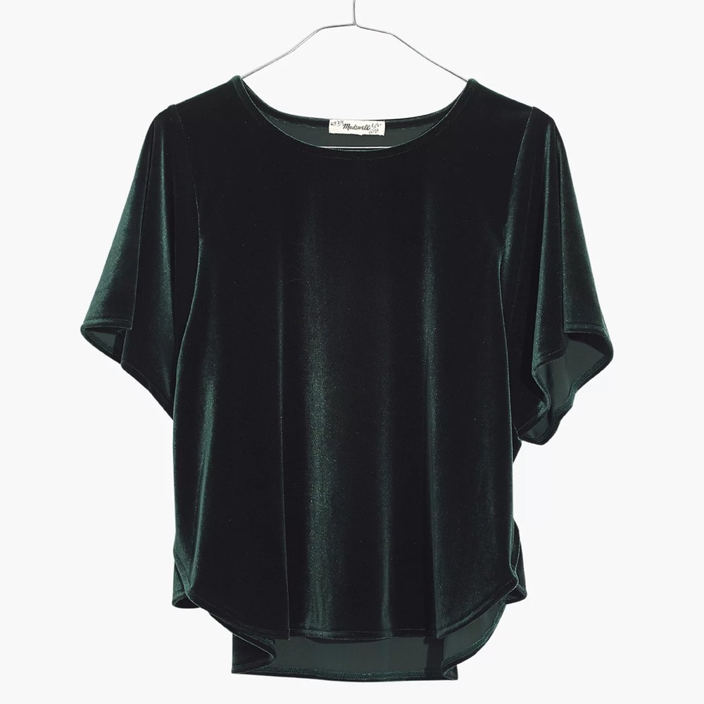 Emerald Velvet Butterfly Top